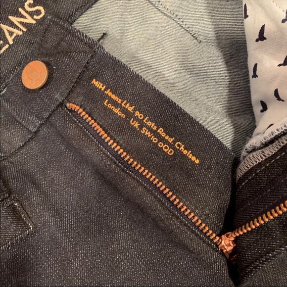 NEW ANTHROPOLOGIE MiH Marrakesh Mid Rise Dark Blue Wash Kick Flare Jeans 27 - Picture 5 of 9